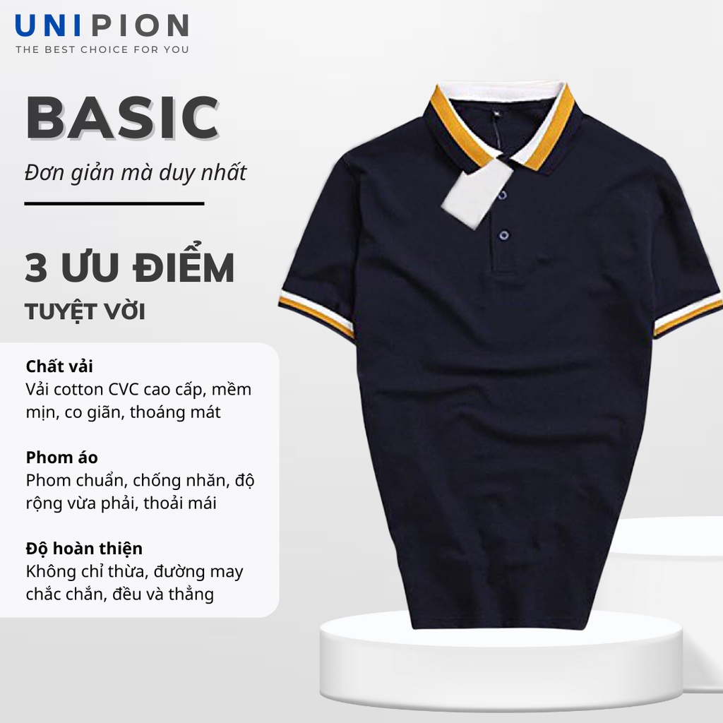 Áo thun nam, áo polo nam PION trơn chất cotton cao cấp ngắn tay trẻ trung, cá tính