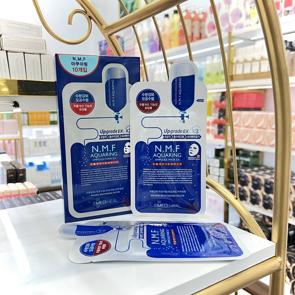 {CÓ BILL} Mặt Nạ Dưỡng Da MEDIHEAL N.M.F Aquating Ampoule Mask EX 27ml (Giá 1 Miếng)