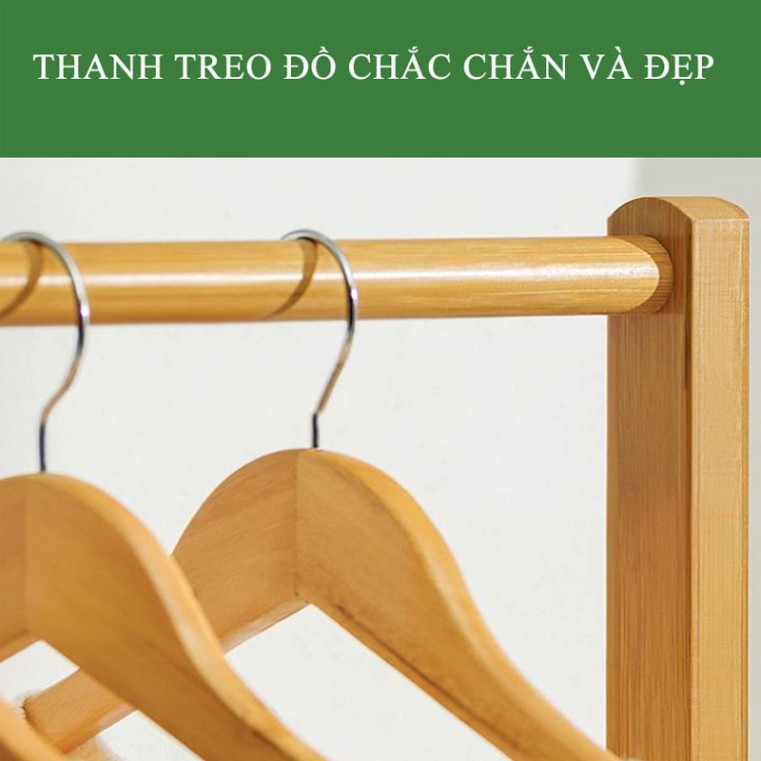 tUANN2 Cây Treo Quần Áo Đứng Bằng Gỗ Cao Cấp,Giá Treo Đồ Đứng Nội Thất Kiểu Hàn L2 PAPAA.HOME tUANN2