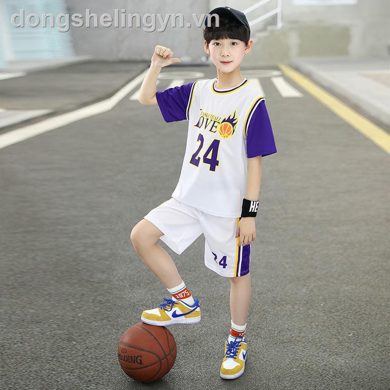 Children s short-sleeved basketball uniform Kobe jersey No. 24 James 23 class team suit men  quần thun bé trai