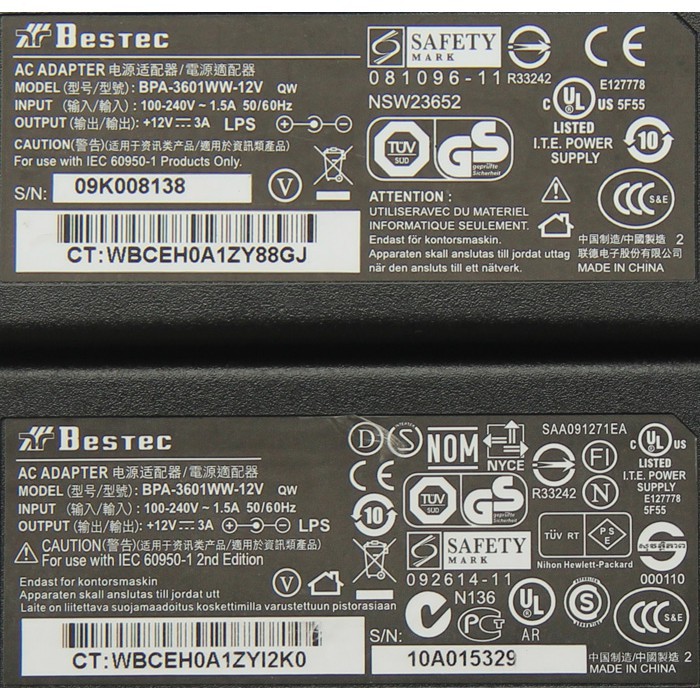 Adapter nguồn Bestec 12v 3a BPA-3601WW-12V