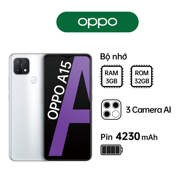 Điện thoại OPPO A15 (3GB/32GB) - Hàng Chính Hãng