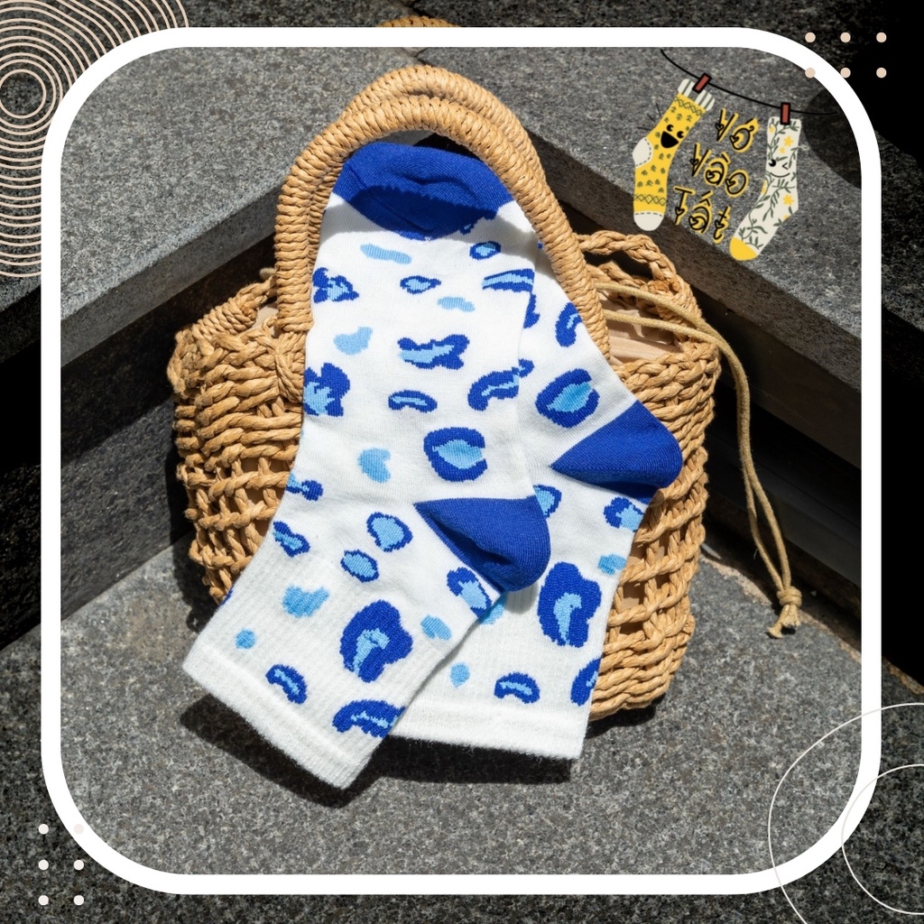 TẤT VỚ CỔ CAO TRUNG XANH DƯƠNG ĐẬM