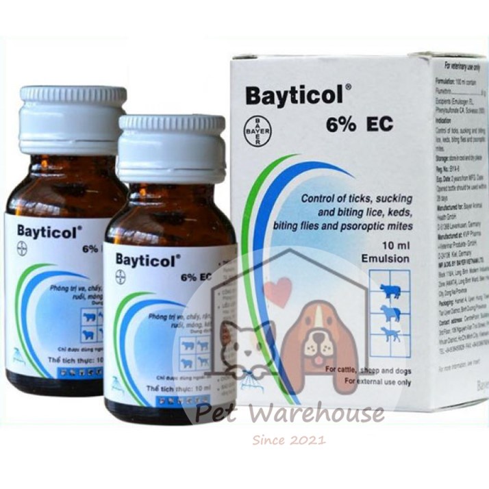 Bayticol -bảo vệ vật nuôi khỏi ve rận bọ chét
