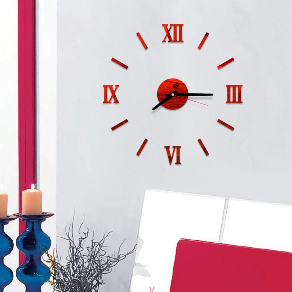 Miếng Dán Tường Hình Đồng Hồ Thời Trang Bằng Acrylic Tự Dính Không Gây Tiếng Ồn