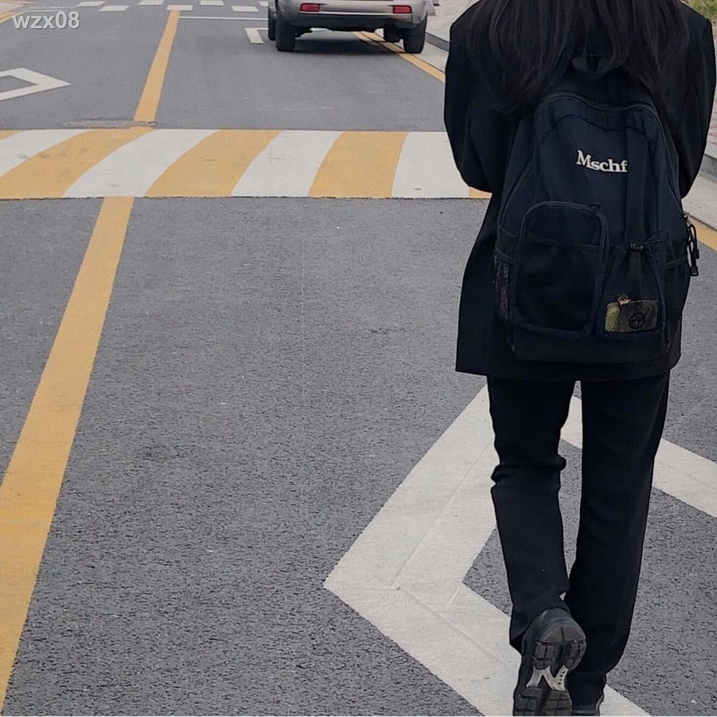 minibag  [RE コ ン テ ナ] MSCHF tùy chỉnh logo thêu bảng chữ cái Hàn Quốc Dây rút túi ba lô du lịch đi học