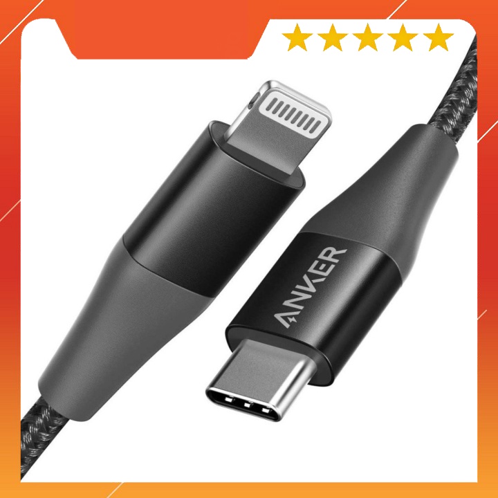 [Không kèm bao da] Cáp sạc ANKER PowerLine+ II Lightning to USB-C dài 0.9m - A8652