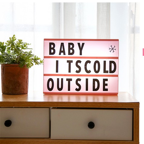 SẴN- HỘP ĐÈN LED GẮN CHỮ CÁI TRANG TRÍ SIZE A4 CỰC ĐÁNG YÊU