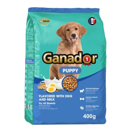 [Mã PET50 giảm 10% - tối đa 50K đơn 250K] [Mới]Thức ăn cho chó con GANADOR vị Trứng và Sữa (Egg and Milk) gói 400 gram