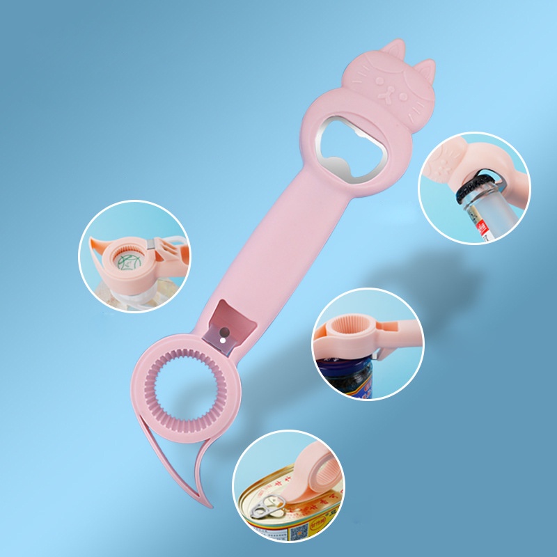 Dụng cụ mở nắp chai lọ 4 trong 1 hình hoạt hình dễ thương độc đáo