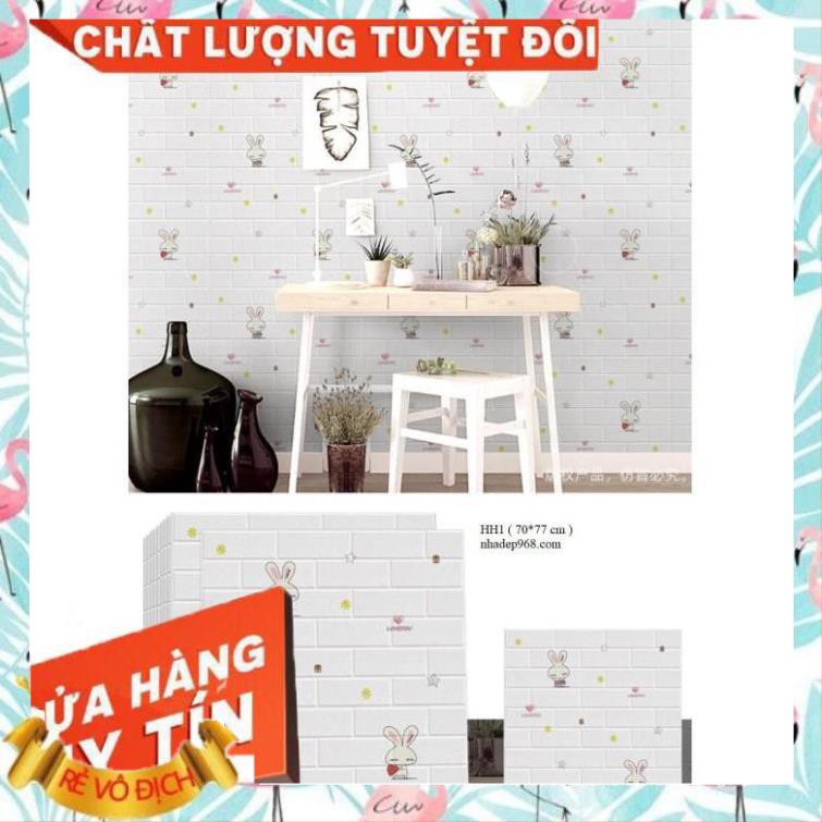 Bộ 20 Tấm Xốp Dán Tường Hoạt Hình Con Thỏ Cho Trẻ Em Dễ Thương Mẫu Mới 2020