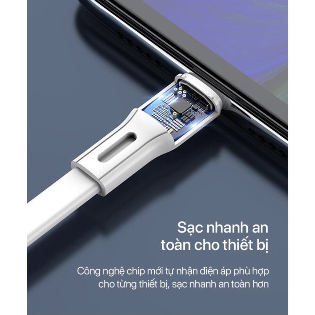 Cáp sạc RDC100s Dài 100CM Chất Liệu PVC, dây sạc đầu TypeC - hàng chính hãng