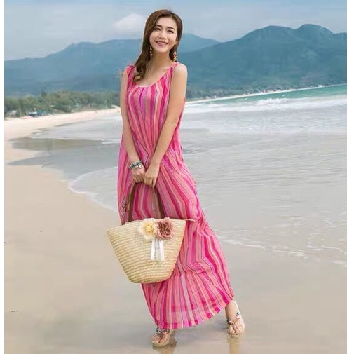 Giỏ cói rơm  Vintage Tote dây da - phụ kiện 2 bông hoa và dây ngọc