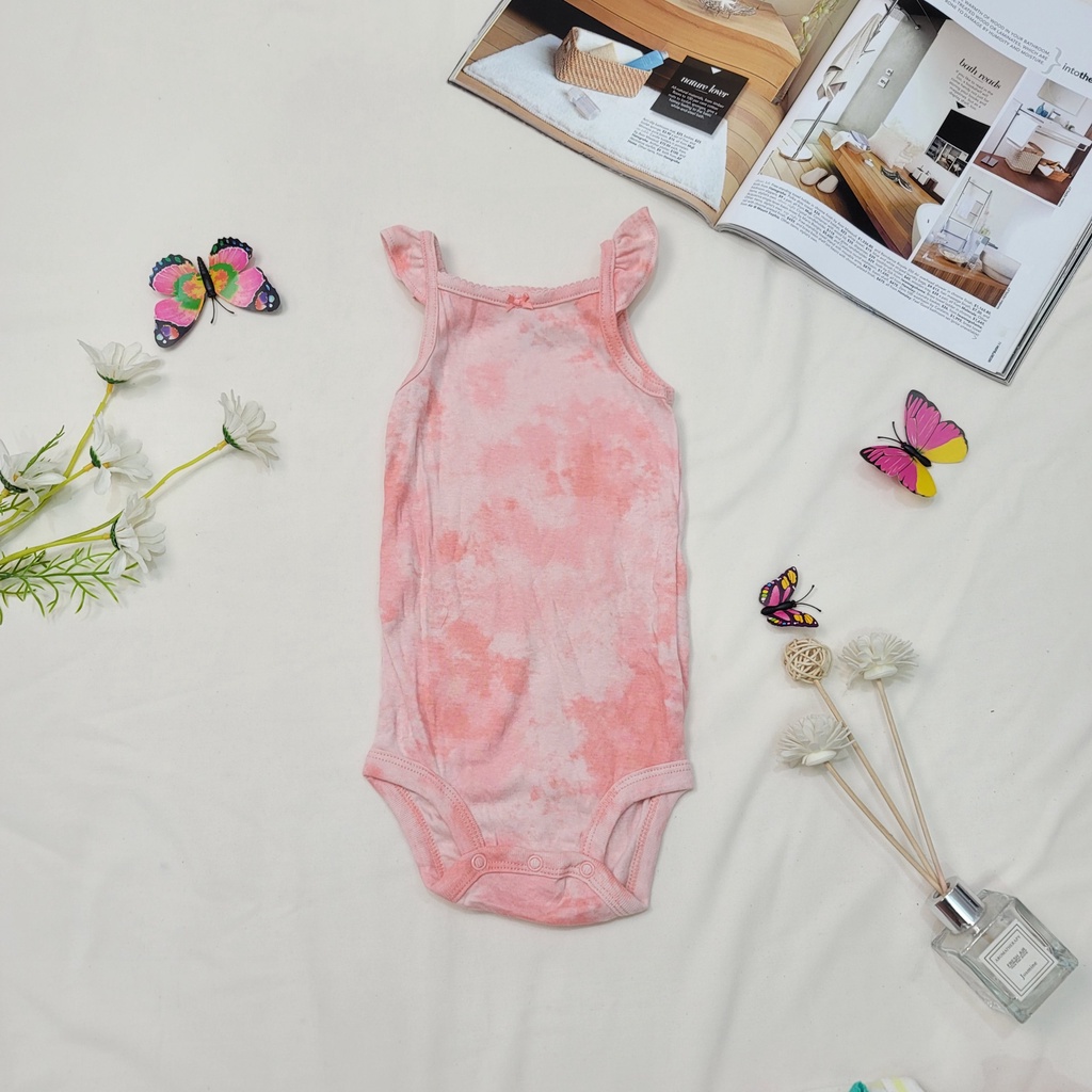 (Chọn màu-sz 9-12M) Body chíp 2 DÂY xuất dư cho bé gái- Bodysuit, bộ đồ liền thân, áo liền quần Chất cotton mát