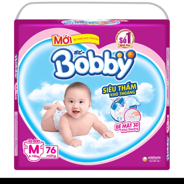 Tã dán Bobby M/76M;L/68M; XL/62M