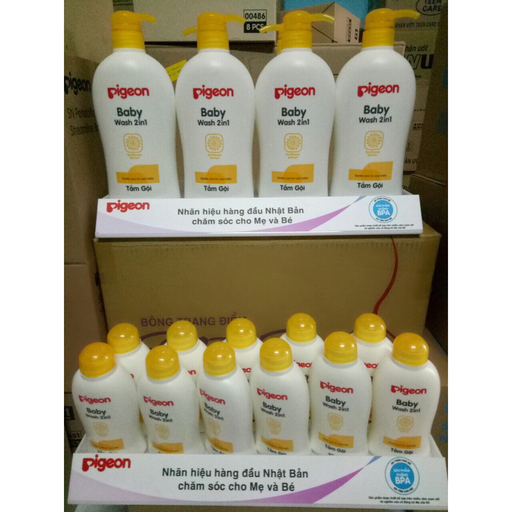 Tắm Gội Pigeon, Sữa tắm gội Toàn Thân Cho Bé 2 in 1 700ml (Mẫu Mới)