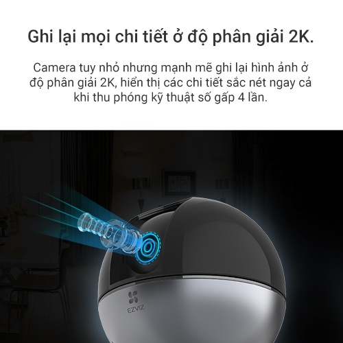 Camera WI-FI EZVIZ C6W,Trong Nhà ,4MP ,Đàm Thoại 2 Chiều,Tự Động Thu Phóng Chuyển Động