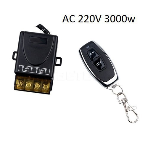 Bộ công tắc điều khiển từ xa Rf 100M/30A/220V có học lệnh bật tắt máy bơm nước máy rửa xe