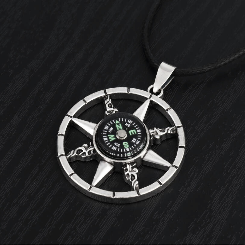 Vòng cổ dây chuyền màu bạc nam nữ unisex Titan Merin Accesories đẹp phụ kiện thời trang - Vòng cổ LA BÀN