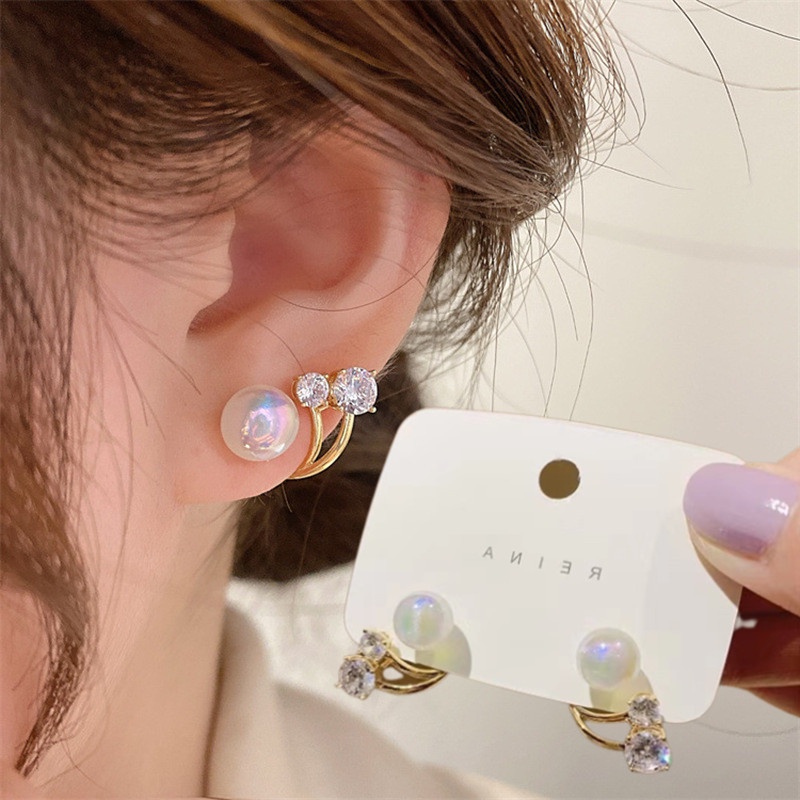 1 Đôi Bông Tai Ngọc Trai Ji Thiết Kế Đơn Giản Sang Trọng