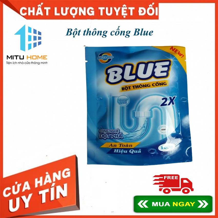 Bột thông cống Blue công nghệ Hàn Quốc - MITUHOME - Giúp bạn xóa bỏ sự lo lắng tắc đường ống cống, tắc bể phốt