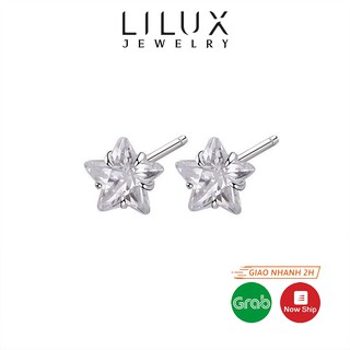 Khuyên tai bạc nữ LILUX nụ đá hình ngôi sao may mắn KT010