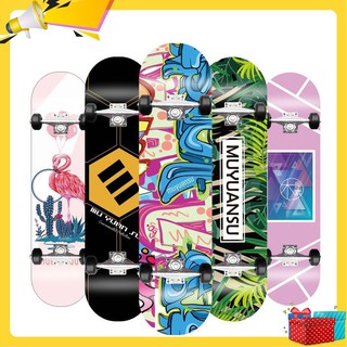 Ván trượt thể thao skateboard, Ván trượt trẻ em chất liệu gỗ phong ép cao cấp tải trọng 200kg mặt nhám đá kim cương AT05