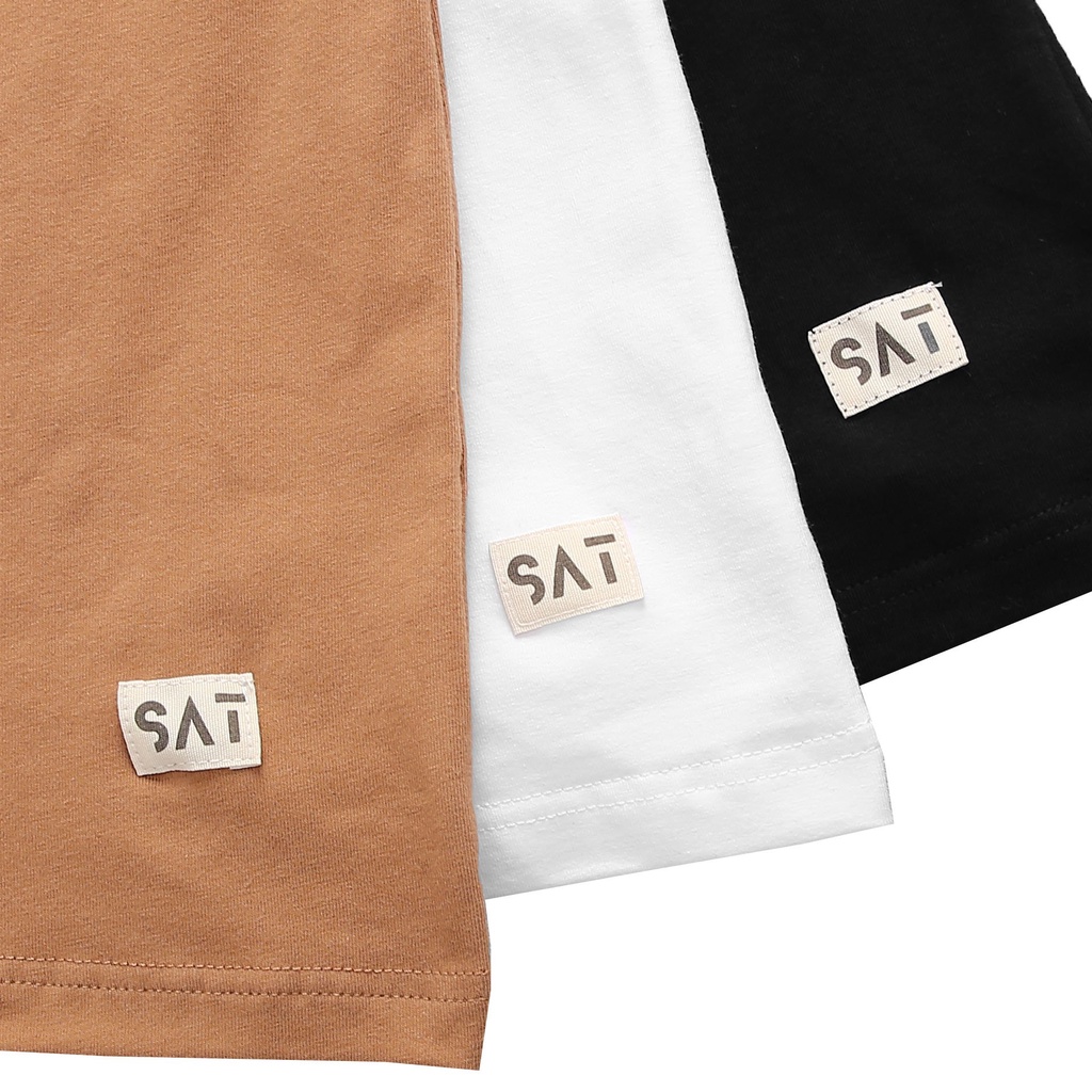 Áo thun trơn, T'shirt Basic Simple cổ tròn SAT SP-02 unisex, vải cotton mềm mịn, dày dặn, trẻ trung chuẩn form