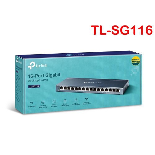 Bộ Chia Mạng 16 Cổng Gigabit TPLink TL-SG116 - Switch 16 Port Hộp Kim Loại Hàng Chính Hãng - SG116