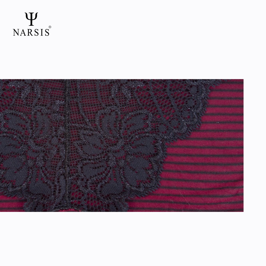 Quần lót nữ Narsis K0040 chất Cotton màu kẻ đen mận chất liệu Cotton