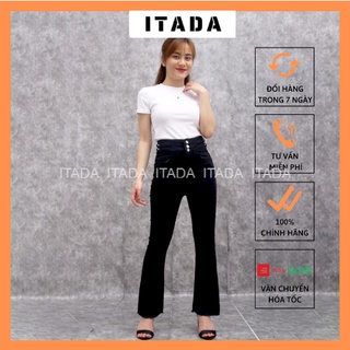 Quần bò nữ ống loe,quần jeans nữ ống loe đen trơn mặc đi làm,đi chơi cực đẹp tôn dáng chân dài,ảnh thật shop chụp-QJL009
