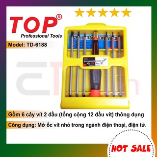 Bộ vít 6 cây sửa điện thoại top - td-6188