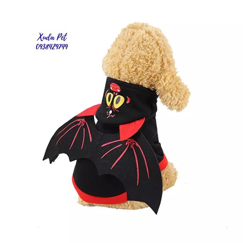 Áo hóa trang halloween cho chó mèo hình cánh dơi siêu chất, siêu ngộ nghĩnh Xudapet-SP500114