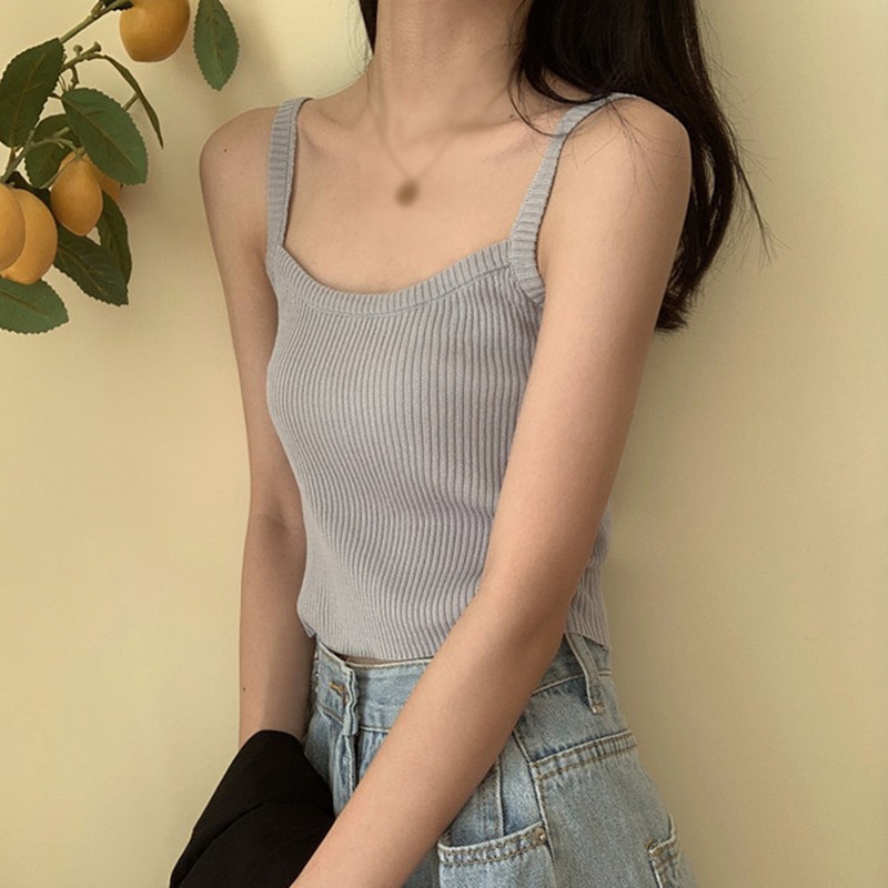 Áo Croptop Áo sát nách hoạ tiết kẻ sọc thiết kế thanh lịch cho phái nữ