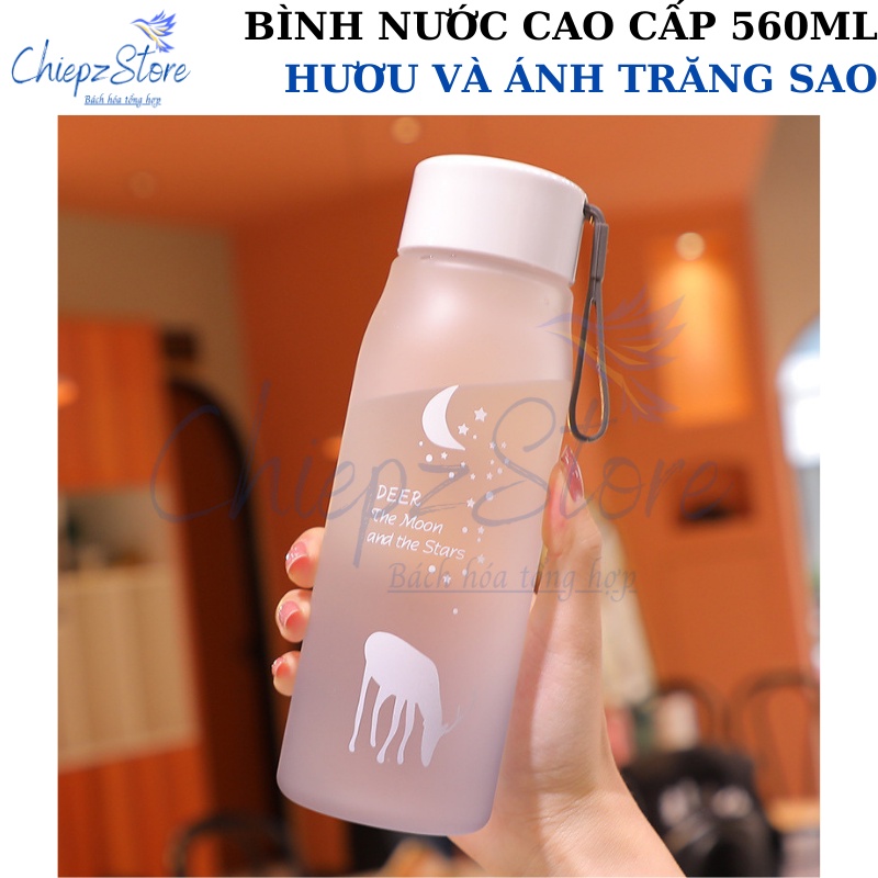 Bình nước Hươu và Ánh Trăng Sao - Bình đựng nước cao cấp 560ml - BPA free