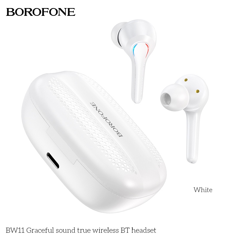 Tai nghe bluetooth TWS không dây Borofone BW11 nghe nhạc liên tục 4h, hỗ trợ đàm thoại, cảm ứng chạm