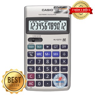 Máy tính chuyên tính tiền Casio HL-122TV (Xám) CHÍNH hãng