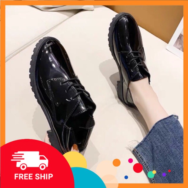 Giày oxford đế bằng da bóng | BigBuy360 - bigbuy360.vn