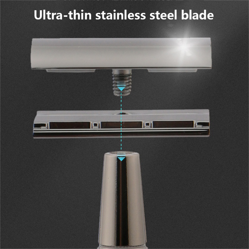 Bộ Dao Cạo Râu Cầm Tay Với 10 Lưỡi Dao Thay Thế Cho Máy Cạo Râu