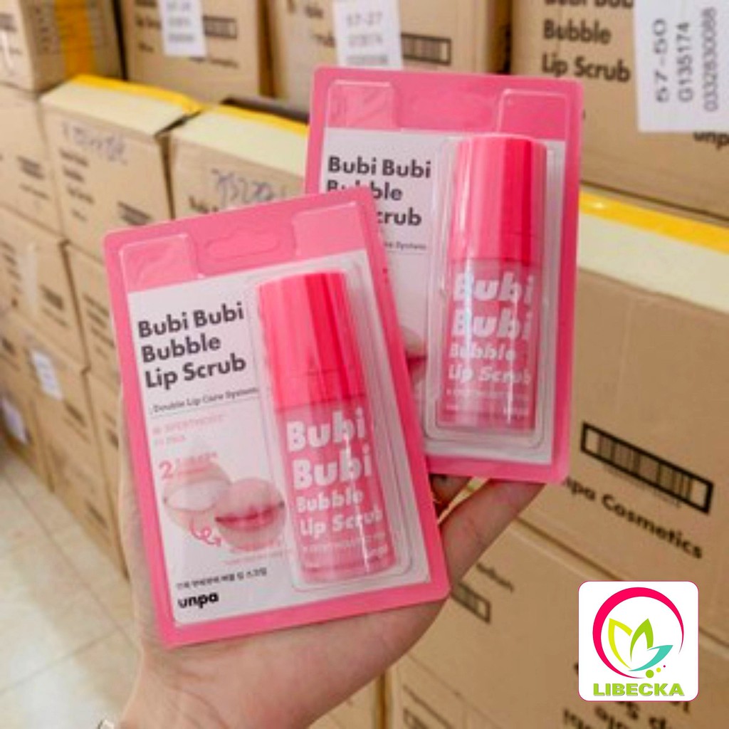 BGF GEL Tẩy tế bào da chết sủi bọt cho môi Unpa Bubi Bubi Bubble Lip Scrub tăng cường dưỡng ẩm LIBECKA HÀNG AIR TTB01