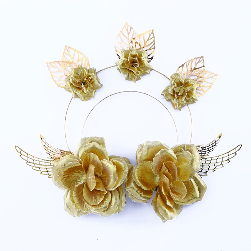 Băng Đô Cài Tóc Giả Đính Hoa Lá Thanh Lịch Cho Nữ