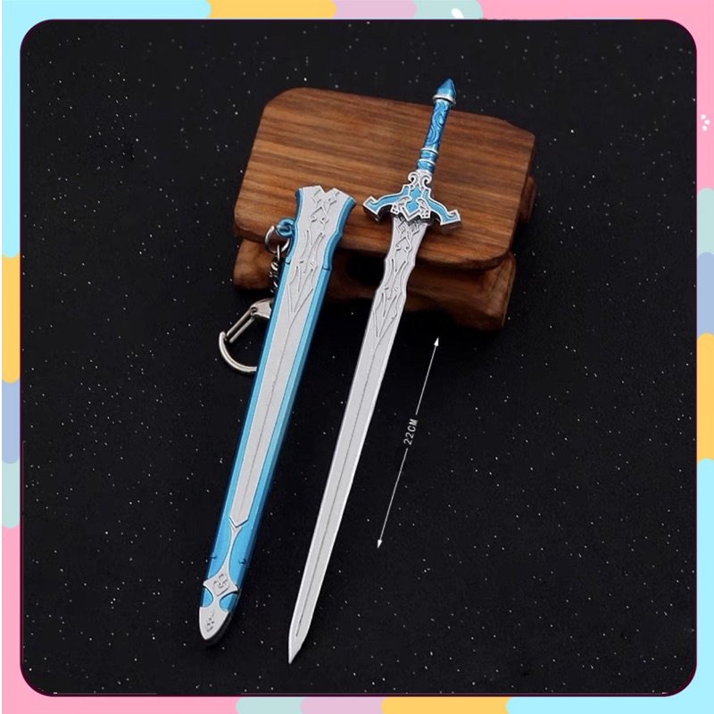 Mô hình Kirito Hoa Hồng Xanh trong Sword Art Online anime Sao Kazuto Kirigaya Dài 22cm bằng Kim Loại Cao Cấp