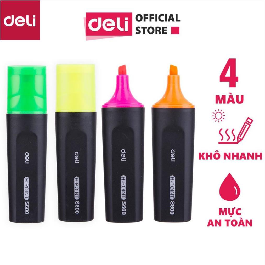 Bút nhớ dòng Deli - Bút dấu dòng - Bút highlight - 2 chiếc - ES600 [Deli]