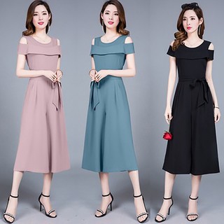 JUMSUIT ĐỒ BAY ỐNG SUÔNG RỘNG HỞ VAI BÈO EO CỘT NƠ XINH XẮN