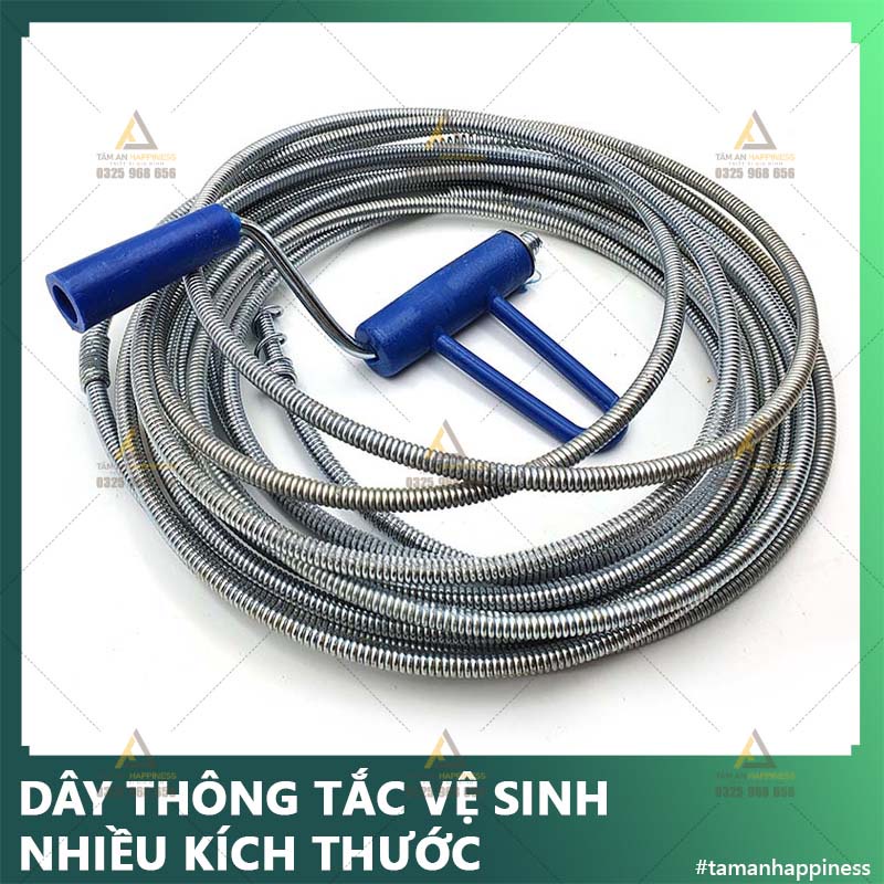 Dây thông tắc vệ sinh, dây thông cống lò xo, dài 5m,7m,10m tiện dụng hàng Việt Nam chất lượng cao