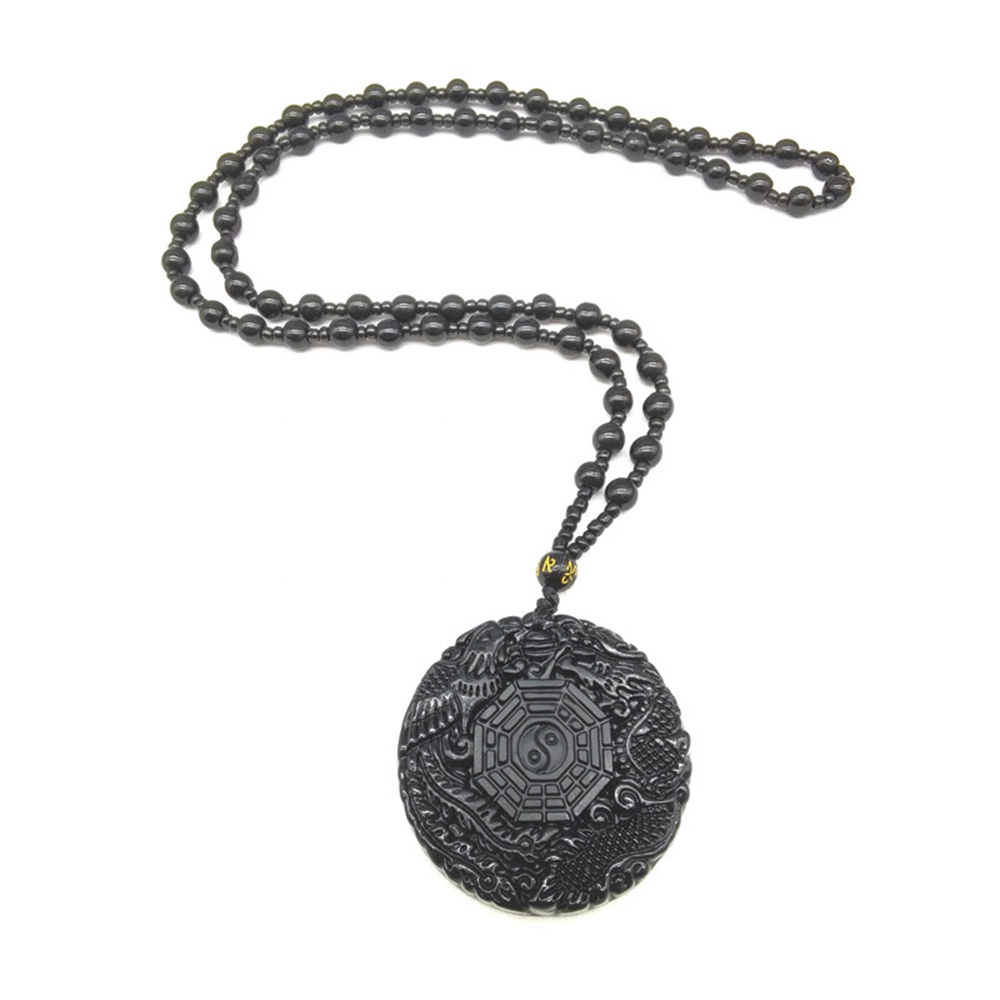 Vòng cổ Mặt Hình Rồng Phượng Hoàng Bằng Đá Obsidian Cho Cặp Đôi