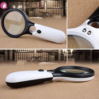 Lfashion❤ 3 LED Light 45X Handheld Reading Magnifying Glass Lens Jewelry Watch Loupe 