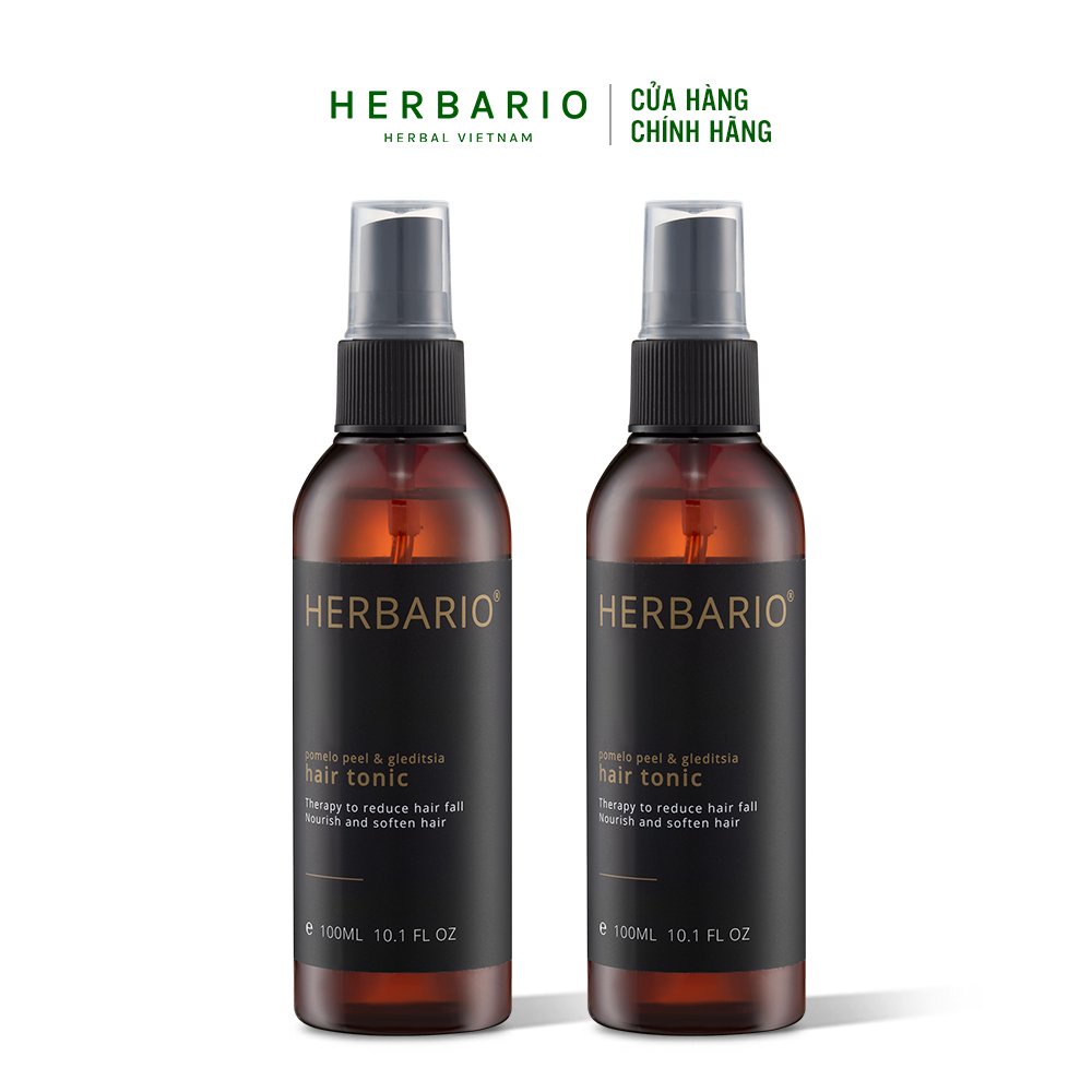  Combo 2 chai nước xịt chăm sóc tóc tinh dầu vỏ bưởi và bồ kết Herbario 100ml