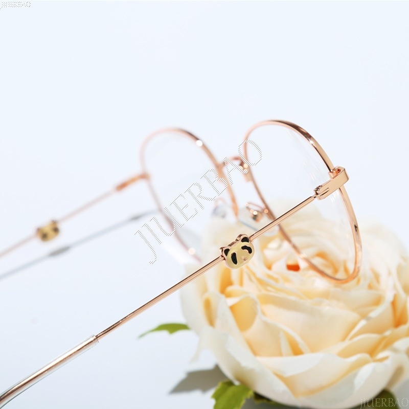 Mắt Kính Gọng Tròn Hình Gấu Trúc Chống Tia Sáng Xanh Phong Cách Hàn Quốc Cho Nữ