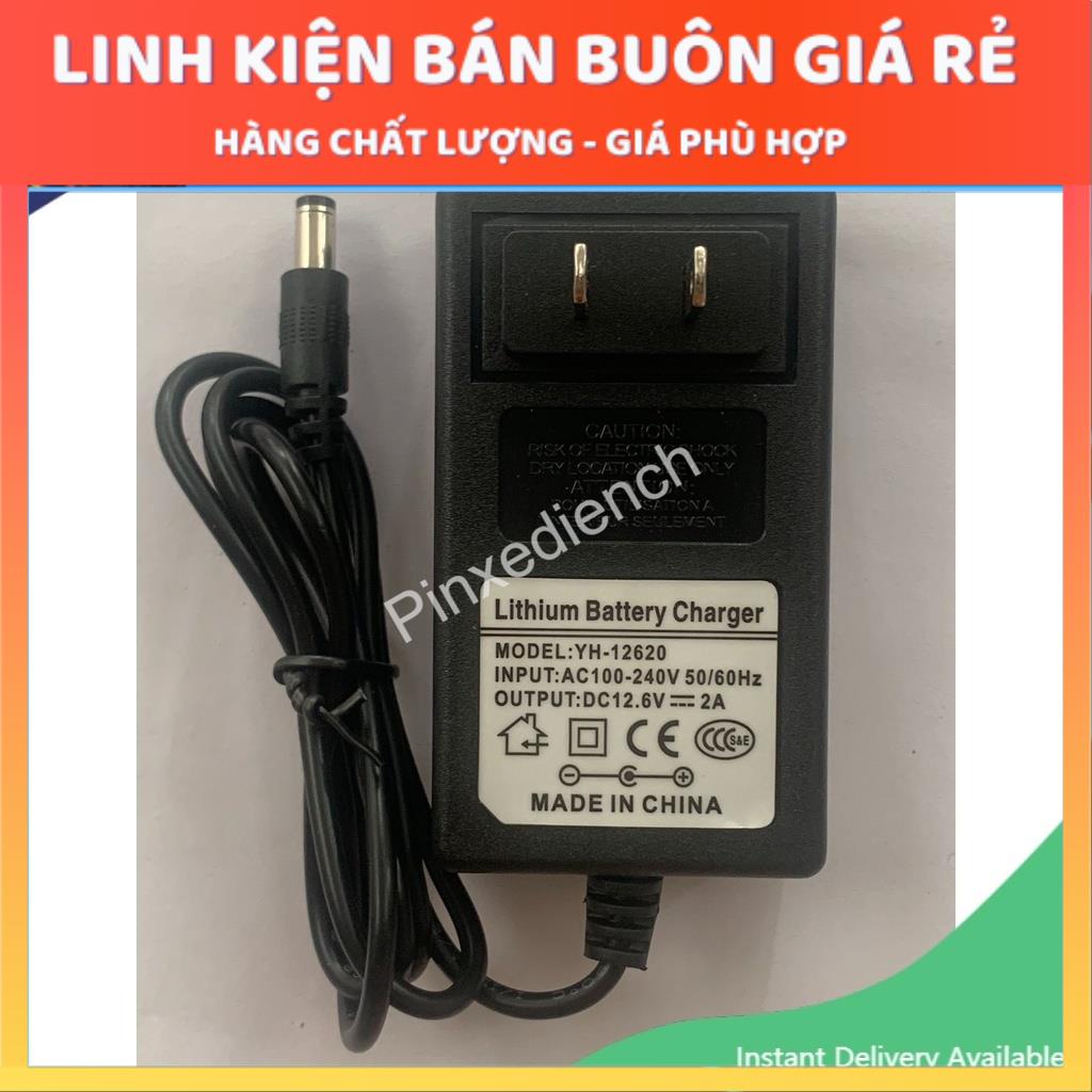 Sạc 3S 12.6V 2A vuông, chuyên sạc pin Li-ion 10.8V-12V, có đèn báo đầy